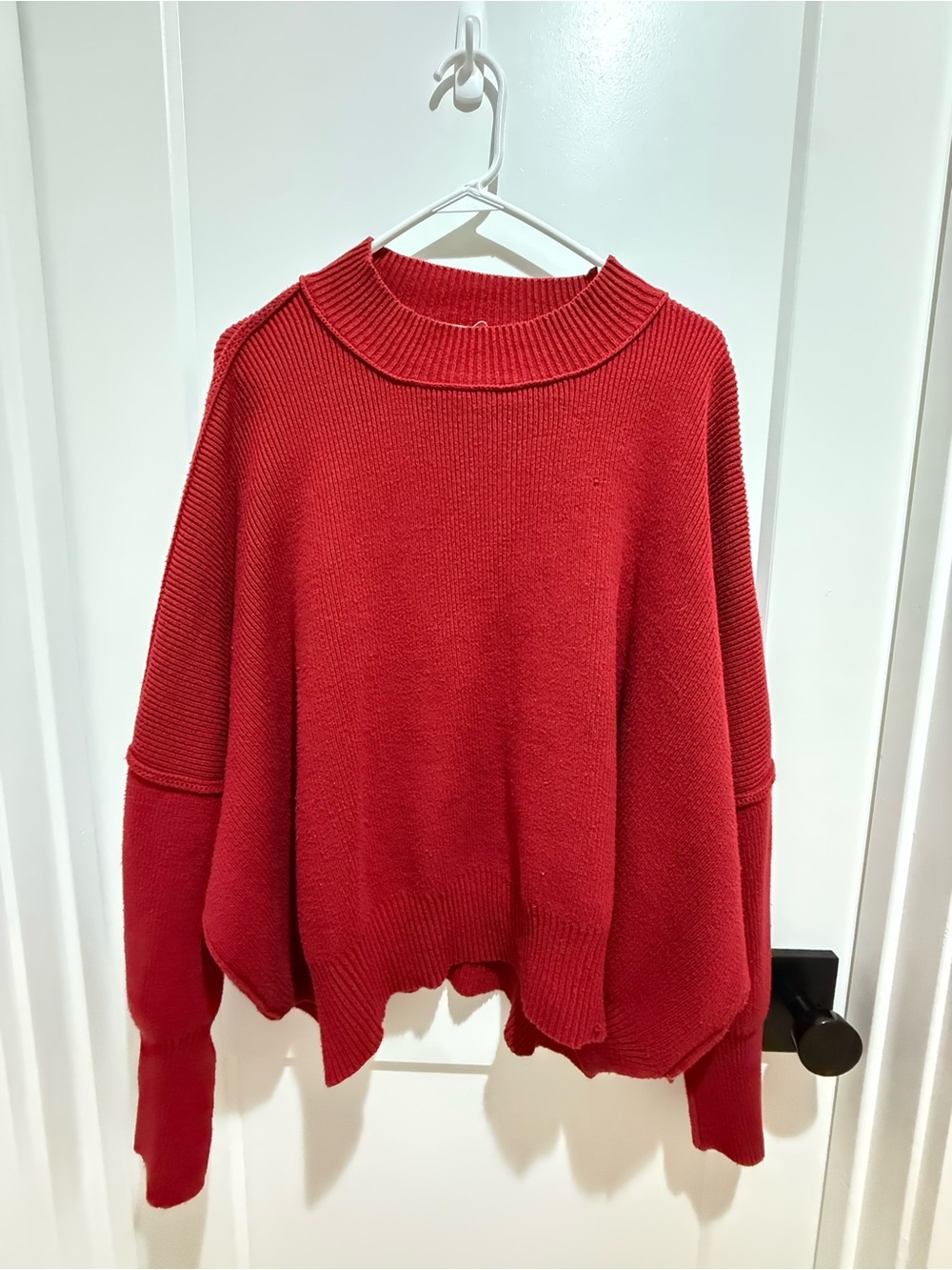Zenana Outfitters Red Knit Cowl Sweater